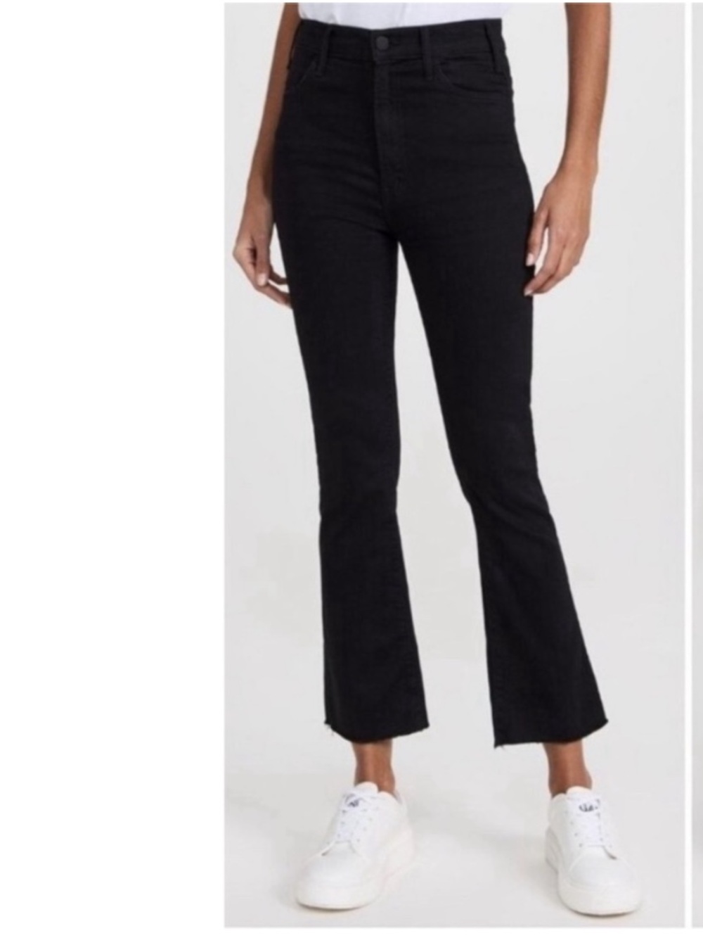 MOTHER The Hustler Ankle Fray Jeans Size 28 Black Not Guilty